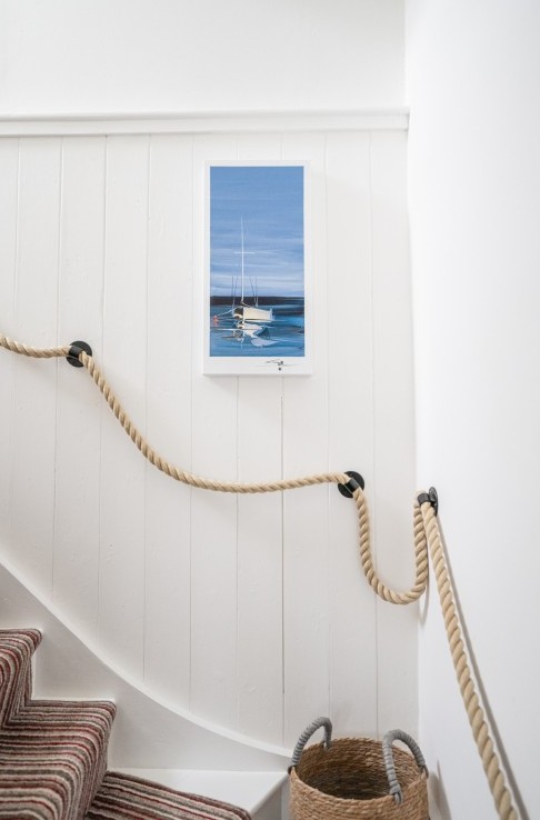 Staircase with rope banister